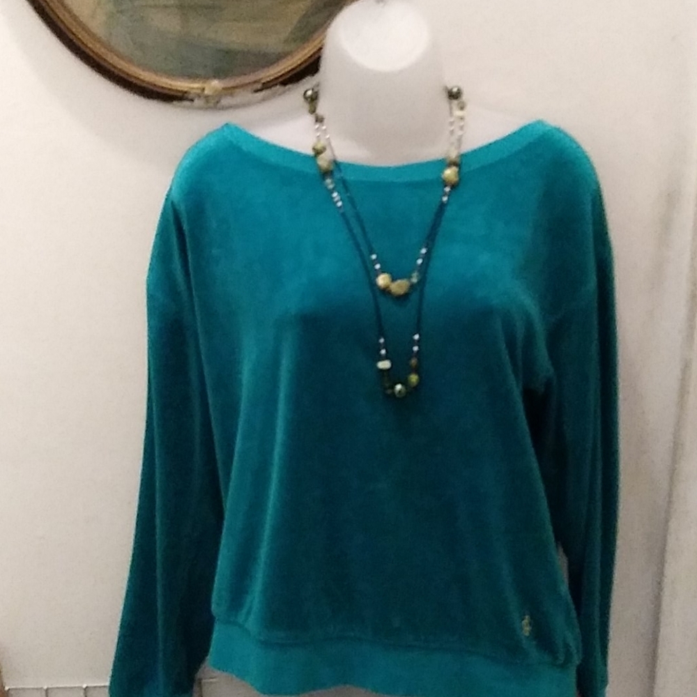 Juicy Couture teal-colored size large long-sleeved